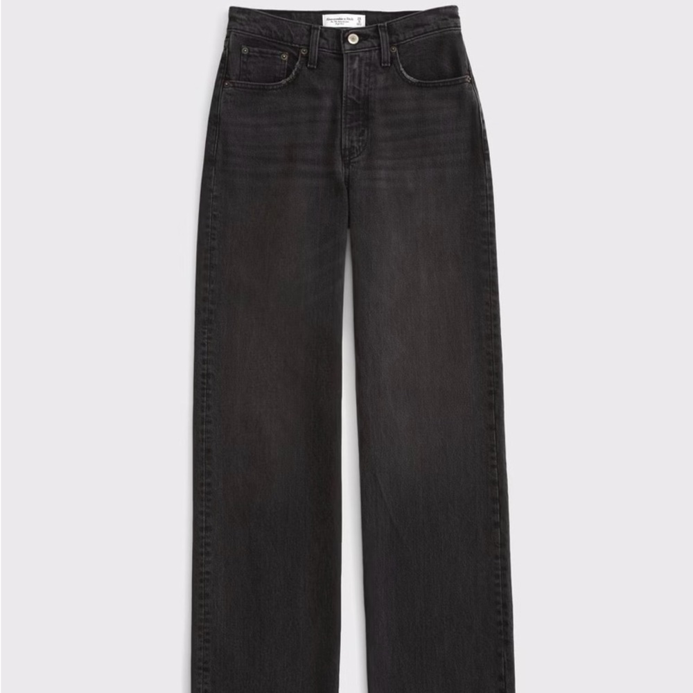 Abercrombie The 90s Relaxed Jean High Rise - Washed Black